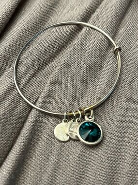 Alex & Ani Emerald Crystal Charm Bangle Bracelet May Birthstone
